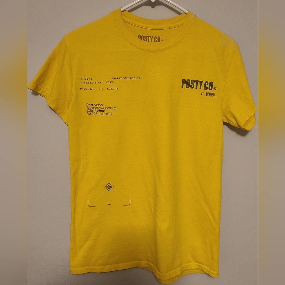 Post Malone 2018 Tour Yellow Graphic Shirt